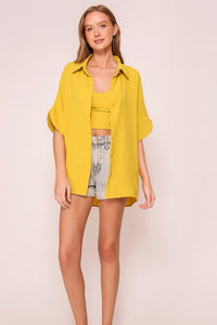 Lime Brooklyn Airflow Button Down Top