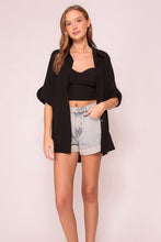 Black Brooklyn Airflow Button Down Top