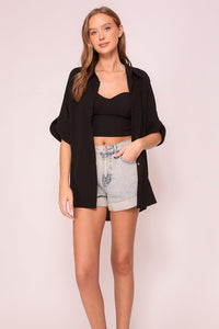 Black Brooklyn Airflow Button Down Top