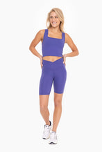 Orient Blue Lace Up Back Longline Active Tank