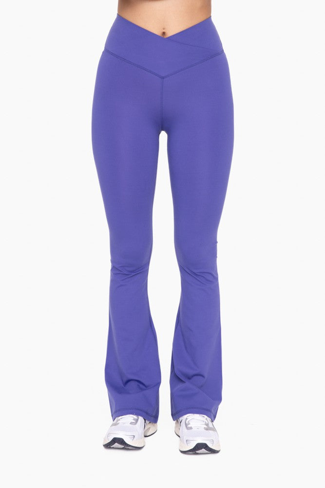 Orient Blue Venice Crossover Waist Yoga Pants