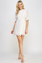 Off White Eyelet Mini Dress