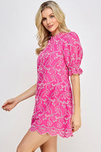 Hot Pink Eyelet Mini Dress
