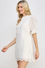 Off White Eyelet Mini Dress
