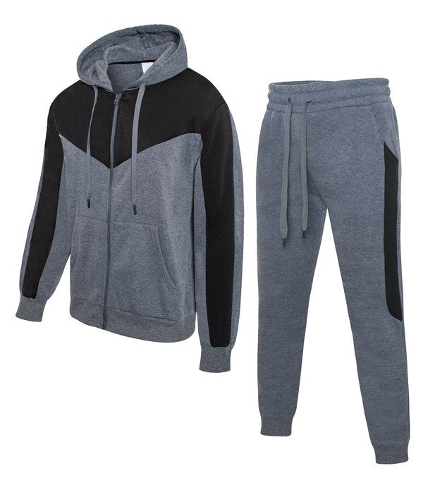 Charcoal Fleece Jogging Ensemble Active Comfort