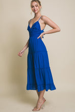 Azure Crochet Layered Panels Long Dress