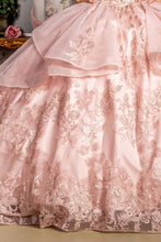 Blush Metallic Sequin Glitter Quinceanera Ball Gown