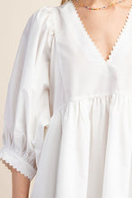 Off White Lace Trim Mini Dress