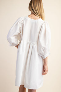 Off White Lace Trim Mini Dress
