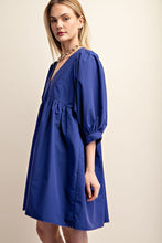 Royal Blue Lace Trim Mini Dress