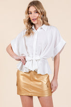 White Dropped Shoulder Sleeve Shirt