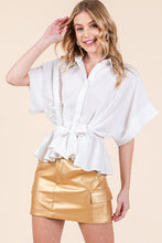 White Dropped Shoulder Sleeve Shirt