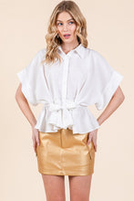 White Dropped Shoulder Sleeve Shirt