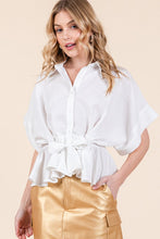 White Dropped Shoulder Sleeve Shirt