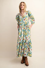 Green Zipper Front Print Midi Dress