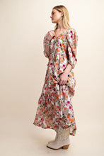 Dusty Pink Zipper Front Print Midi Dress