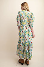 Green Zipper Front Print Midi Dress