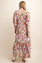 Dusty Pink Zipper Front Print Midi Dress