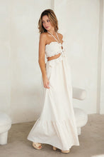 Ivory Cut-out Ruffled Maxi Halter Dress
