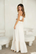 Ivory Cut-out Ruffled Maxi Halter Dress