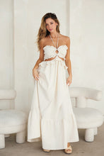 Ivory Cut-out Ruffled Maxi Halter Dress
