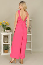 Pink Wide Leg Micro Ribbed Knit Jumpsuit