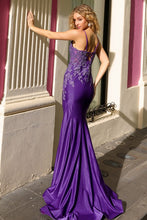 Plum Deep V Neck Embellished Top Metallic Mermaid Dress