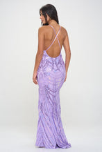 Lavender Multi Multicolor Sequin Maxi Dress