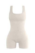 Milky White One Piece Ribbed Seamless Romper