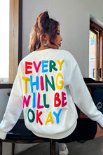 White Slogan Graphic Drop Shoulder Sweatshirt
