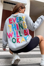 Grey Slogan Graphic Drop Shoulder Sweatshirt