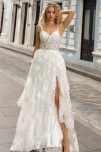 White Lace See-Through Top A Line Tier Dress
