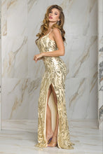 Gold Ruched Sequins Formal/Prom Dress