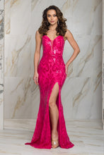 Hot Pink Ruched Sequins Formal/Prom Dress