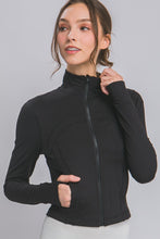 Black Active Long-Sleeve Zip-Up Performance Top