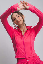 Fuchsia Active Long-Sleeve Zip-Up Performance Top