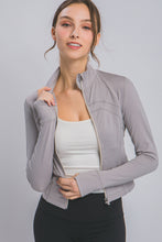 Grey Active Long-Sleeve Zip-Up Performance Top