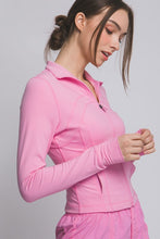 Pink Active Long-Sleeve Zip-Up Performance Top