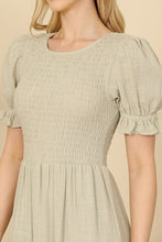 Sage Cotton Smocked Fit-And-Flare Tiered Maxi Dress