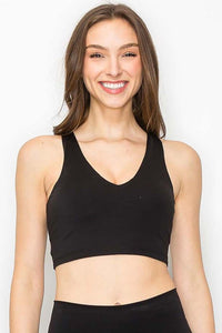 Black Full Support Yoga Sports Bra