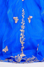 Royal/Gold Off Shoulder Butterfly Applique Sweetheart Quincea