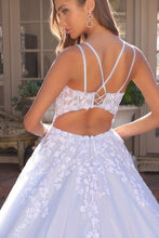 Bahama Blue Deep V Neck Embroidery Sequin Applique A Line Dress