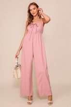 Pink Tie Front Jumpsuit