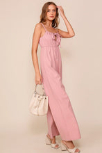 Pink Tie Front Jumpsuit