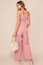 Pink Tie Front Jumpsuit
