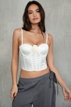 Cream Satin Bustier Corset Top