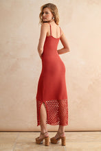 Apricot Net Pattern On Bottom Knitted Dress