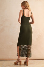 Olive Net Pattern On Bottom Knitted Dress