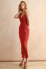 Apricot Net Pattern On Bottom Knitted Dress