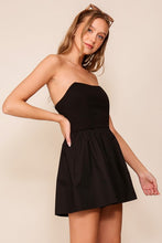Black Strapless Contrast Romper